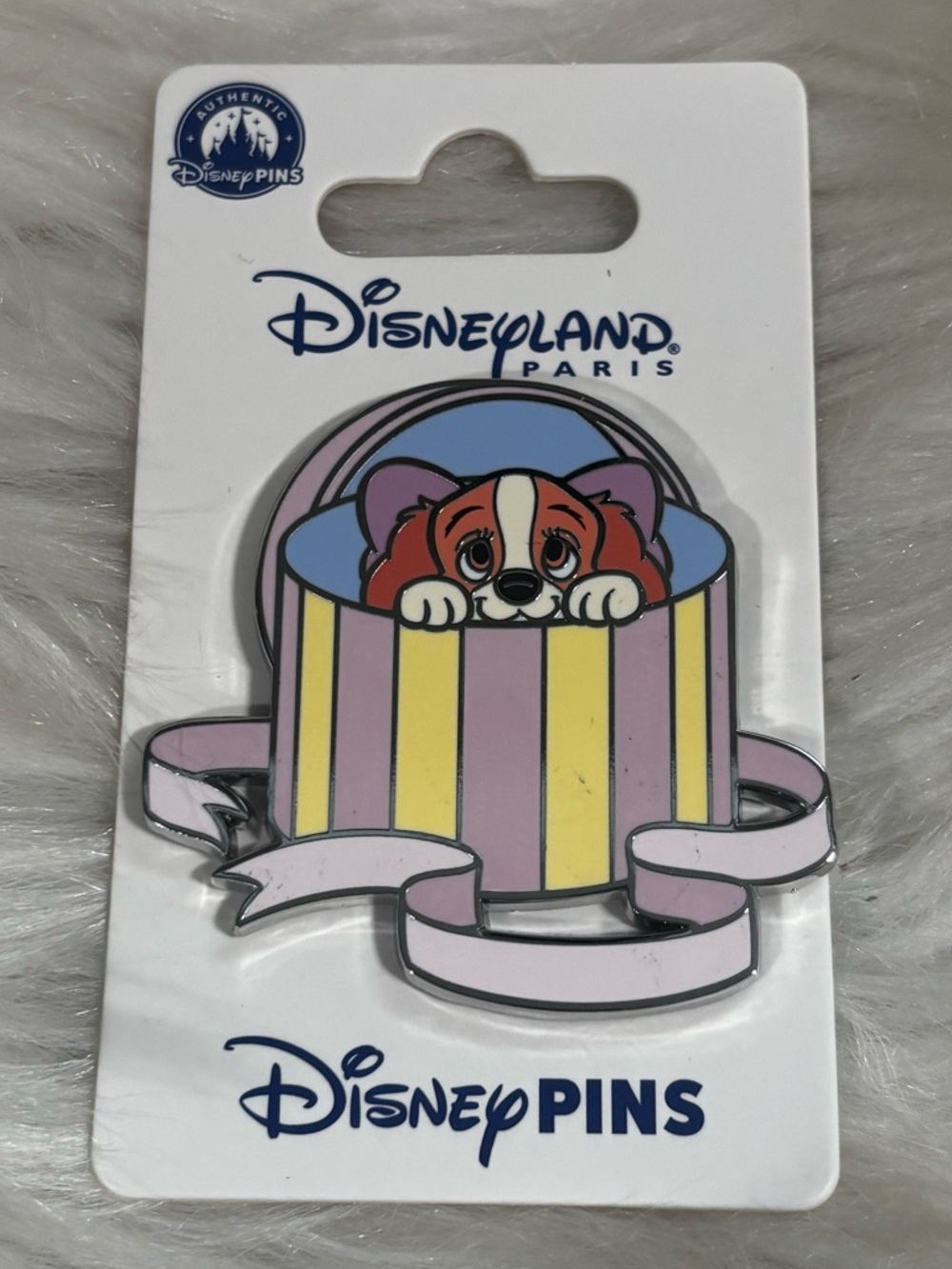 Disneyland Paris Lady and The Tramp Hatbox Bow Pin DLP